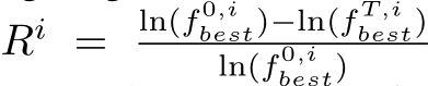  Ri = ln(f 0,ibest)−ln(f T,ibest)ln(f 0,ibest)
