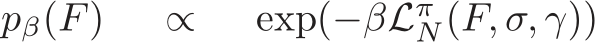 pβ(F) ∝ exp(−βLπN(F, σ, γ))
