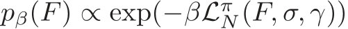  pβ(F) ∝ exp(−βLπN(F, σ, γ))