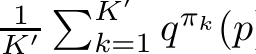 1K′�K′k=1 qπk(p