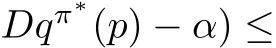 Dqπ∗(p) − α) ≤