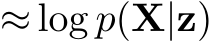 ≈ log p(X|z)