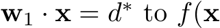  w1 · x = d∗ to f(x