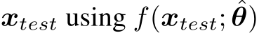  xtest using f(xtest; ˆθ)