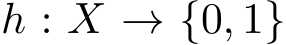  h : X → {0, 1}