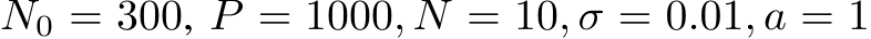  N0 = 300, P = 1000, N = 10, σ = 0.01, a = 1