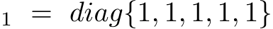 1 = diag{1, 1, 1, 1, 1}