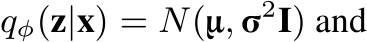  qφ(z|x) = N(μ, σ2I) and