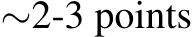  ∼2-3 points