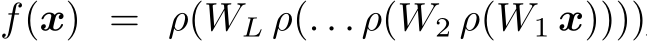  f(x) = ρ(WL ρ(. . . ρ(W2 ρ(W1 x))))