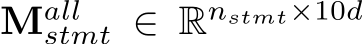  Mallstmt ∈ Rnstmt×10d