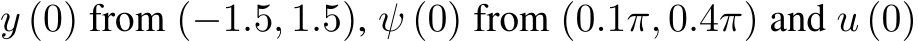  y (0) from (−1.5, 1.5), ψ (0) from (0.1π, 0.4π) and u (0)