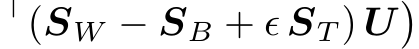 ⊤(SW − SB + ϵ ST ) U�