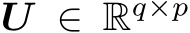  U ∈ Rq×p