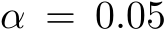  α = 0.05