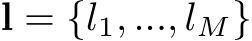  l = {l1, ..., lM}