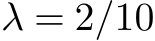 λ = 2/10