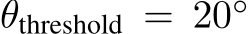 θthreshold = 20◦