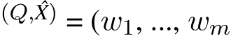 (Q, ˆX) = (w1, ..., wm