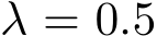  λ = 0.5