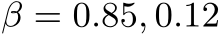  β = 0.85, 0.12