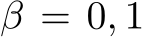 β = 0, 1