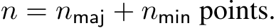  n = nmaj + nmin points.