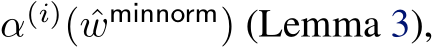  α(i)( ˆwminnorm) (Lemma 3),