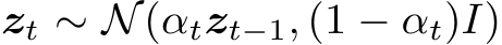  zt ∼ N(αtzt−1, (1 − αt)I)