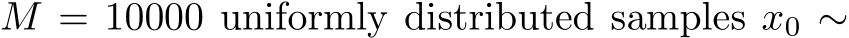  M = 10000 uniformly distributed samples x0 ∼