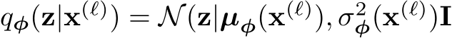  qϕ(z|x(ℓ)) = N(z|µϕ(x(ℓ)), σ2ϕ(x(ℓ))I