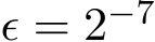  ϵ = 2−7