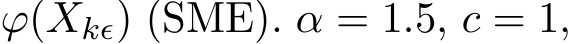  φ(Xkϵ) (SME). α = 1.5, c = 1,