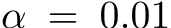  α = 0.01