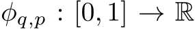  ϕq,p : [0, 1] → R