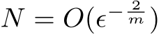  N = O(ϵ− 2m )