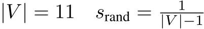 |V | = 11 srand = 1|V |−1