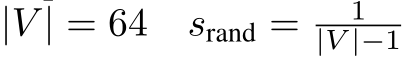 |V | = 64 srand = 1|V |−1