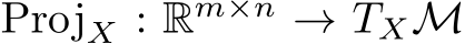  ProjX : Rm×n → TXM