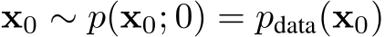 x0 ∼ p(x0; 0) = pdata(x0)