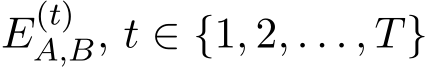  E(t)A,B, t ∈ {1, 2, . . . , T}