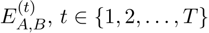  E(t)A,B, t ∈ {1, 2, . . . , T}