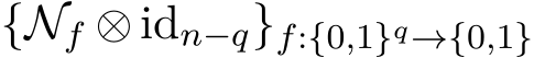  {Nf ⊗ idn−q}f:{0,1}q→{0,1}