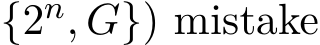 {2n, G}) mistake