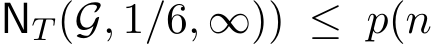 NT (G, 1/6, ∞)) ≤ p(n