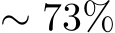 ∼ 73%