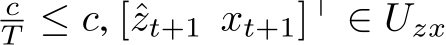 cT ≤ c, [ˆzt+1 xt+1]⊤ ∈ Uzx