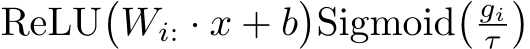  ReLU�Wi: · x + b�Sigmoid� giτ�