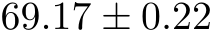  69.17 ± 0.22