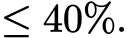  ≤ 40%.